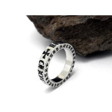 Klassische Titan Stahl Silber Farbe Modeschmuck Ringe
